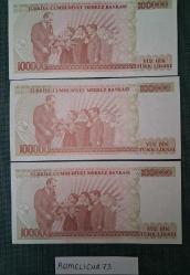 Türkiye Cumhuriyeti - 7. Emisyon/ 3. Tertip - 100.000 TL.- 3 Adet /ÇİL/UNC