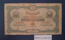 OTTOMAN EMPIRE / OSMANLI İMP.- 1 LİRA - 1916/1332 - TEMİZ - Sultan Mehmed Reşad- JANKO İMZALI