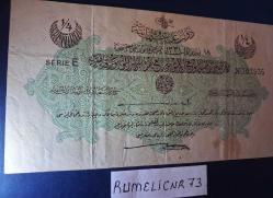 OTTOMAN EMPIRE / OSMANLI İMP.- 1/4  LİRA - 1915/1331 - ÇÇT/XF - Sultan Mehmed Reşad