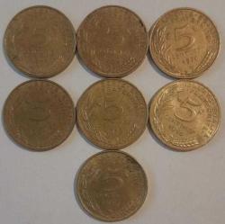 FRANSA 1966-85 ARASI 5 CENTİM LOTU