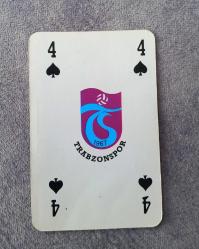 1994-1995 TRABZON SPOR BASKILI İSKAMBİL KAĞIDI KARO MAÇA 4'LÜSÜ. KONDİSYON YÜKSEK KOLEKSİYONLUK ÇOK NADİR