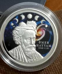 İSLAM ALİMLERİ SERİSİ NO:3, ÖMER HAYYAM 2023, DARPHANE HATIRA GÜMÜŞ PARA