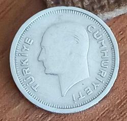 1937 GÜMÜŞ ATA 25 KURUŞ