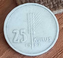 1937 GÜMÜŞ ATA 25 KURUŞ