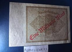 Almanya-1,000 Mark - sürsajlı Bir Milyar Mark-1922-ÇÇT-