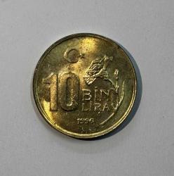 1996 10 Bin Türk Lirası Bakır-Nikel Çil Kondisyonda Koleksiyonluk Eski Para