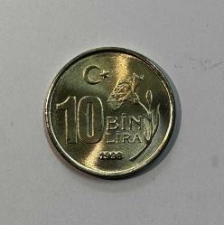 1998 10 Bin Türk Lirası Bakır-Nikel Çil Kondisyonda Koleksiyonluk Eski Para