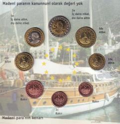 Türkiye 2004 Yılı Darphane Euro Özel Baskı Tedavül Para Seti ÇİL