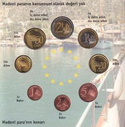Türkiye 2004 Yılı Darphane Euro Özel Baskı Tedavül Para Seti ÇİL
