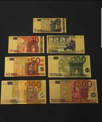 AVRUPA BİRLİĞİ 24K ALTIN KAPLAMA EURO HATIRA KAĞIT PARA SETİ 7’Lİ ÇİL