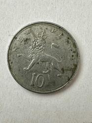 1969 İngiltere 10 new pence madeni para ÇT