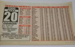 20 Mart 2006-Orijinal Takvim Yaprağı-Doğum Günü-Söz,Nişan,Nikâh,Düğün ve Önemli Günler Hediyesi-Bizim Anadolu Takvimleri-Ayet-Hadis(Hz.Ali(r.a.))(ABD ve İngiliz Koalisyonu Irak'a saldırı başlattı(2003))-Cemallettin,Kevser-Sultan Birinci Abdulhamit