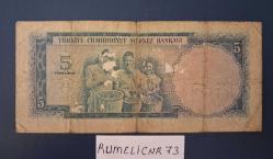 Türkiye Cumhuriyeti - 5.Emisyon / 1. Tertip - 5 Lira - SERİ: C3 053548 - TEMİZ