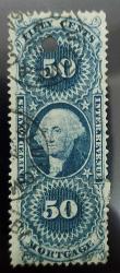 LOT.233 » Amerika 1863 Washington Resimli 50 centlik fiskal zımba iptalli nadir