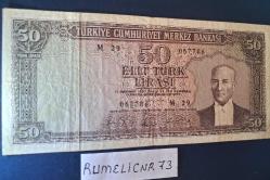 Türkiye Cumhuriyeti - 5.Emisyon / 6. Tertip - 50 Lira - SERİ: M29 067786 - ÇT/VF