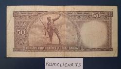 Türkiye Cumhuriyeti - 5.Emisyon / 6. Tertip - 50 Lira - SERİ: M29 067786 - ÇT/VF