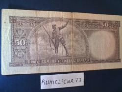 Türkiye Cumhuriyeti - 5.Emisyon / 7. Tertip - 50 Lira - SERİ: U63 075470- ÇT/VF