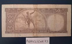 Türkiye Cumhuriyeti - 5.Emisyon / 7. Tertip - 50 Lira - SERİ: P76 062463 - ÇT/VF