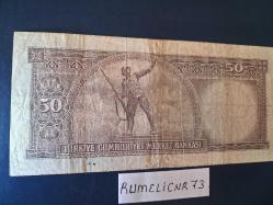 Türkiye Cumhuriyeti - 5.Emisyon / 7. Tertip - 50 Lira - SERİ: P76 062463 - ÇT/VF