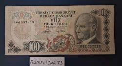 Türkiye Cumhuriyeti - 6.Emisyon/ 2. Tertip 100 TL. -SERİ NO:H44 537213-ÇT/VF