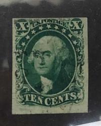 LOT.231 » Amerika 1855 George Washington- 10 cent damgalı- çok nadir katalog 200 ile 2500 USD arası