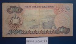 Türkiye Cumhuriyeti - 6.Emisyon/ 1. Tertip 1000 TL. - SERİ NO: B79 358855 Değerli seri no -ÇT/VF