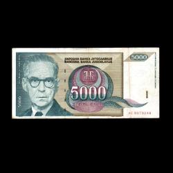 YUGOSLAVYA (1992) - 5.000 Dinar (ÇT 7,0/10) 