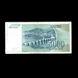 YUGOSLAVYA (1992) - 5.000 Dinar (ÇT 7,0/10) 