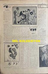 Osmanlıca Akbaba Mizah Dergisi-Gazetesi, Orijinal Dönem Basım, (Ottoman Magazine-Newspaper) - 27 Ocak (Kanun-i Sani) 1927 - Sayı: 433 - Karikatürist Ramiz Gökçe'nin Çalışması: Her Ayağı Bir Kıtaya Basan İngiliz Arslanının Çin'de Kuyruğu Sıkıştı.. 
