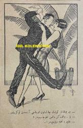 Osmanlıca Akbaba Mizah Dergisi-Gazetesi, Orijinal Dönem Basım, (Ottoman Magazine-Newspaper) - 27 Ocak (Kanun-i Sani) 1927 - Sayı: 433 - Karikatürist Ramiz Gökçe'nin Çalışması: Her Ayağı Bir Kıtaya Basan İngiliz Arslanının Çin'de Kuyruğu Sıkıştı.. 