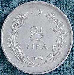 2½ LİRA, 1974 ÇA (Düz)