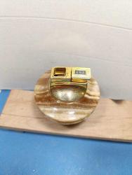 MSÇ7---MERMER KAİDELİ ESKİ GAZLI MANYETOLU MASA ÇAKMAĞI -ÇALIŞMIYOR