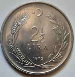 2½ LİRA, 1975 ÇA (Düz)