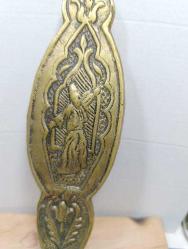 RF74------MEVLEVİ DEKORLU YAŞLI PİRİNÇ DÖKÜM DUVAR SÜSÜ KAŞIK