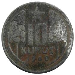 1940 Yılı 10 Kuruş TEMİZ