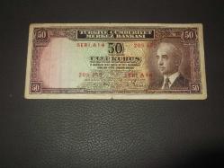 1.Emisyon1940  ismet inönü 50 kuruş