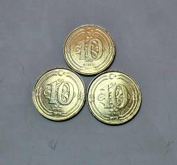 699// 10 Kuruş (2017,18,19) 3'lü set Çil