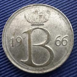 Belçika 25 Centimes 1966
