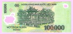 Vietnam 100 000 Dong MIX YEAR Polymer UNC  (TK 19 154) ÇİL