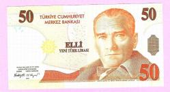 TURKEY 50 Yeni Türk Lirası 2005  p220 8. Emision 1. issue UNC  (TK 19 127) ÇİL