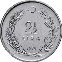 2½ LİRA, 1979 ÇİL (Ters)