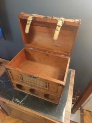 Vintage Ahşap Mahsenli Sandık