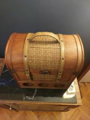 Vintage Ahşap Mahsenli Sandık