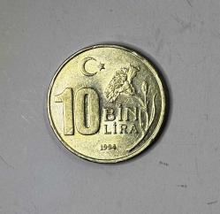 1994 10 Bin Türk Lirası Dünya Spor Ve Olimpik Düşünce Yılı Bakır-Nikel Çil Kondisyonda Koleksiyonluk Eski Para