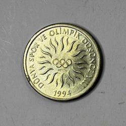 1994 10 Bin Türk Lirası Dünya Spor Ve Olimpik Düşünce Yılı Bakır-Nikel Çil Kondisyonda Koleksiyonluk Eski Para