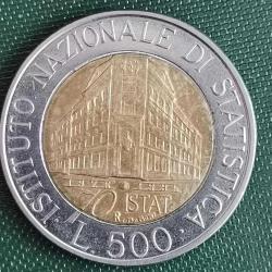 İTALYA  1996   500  LİRA    HATIRA  70. Yıldönümü - Ulusal İstatistik Enstitüsü