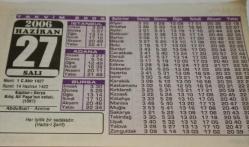 27 Haziran 2006-Orijinal Takvim Yaprağı-Doğum Günü-Söz,Nişan,Nikâh,Düğün ve Önemli Günler Hediyesi-Bizim Anadolu Takvimleri-Ayet-Hadis(Yasin: 31)-(Türkiye, BM anlaşması imzalandı. (1945))-Abdulbaki - Aliye-Kaz Göndersem