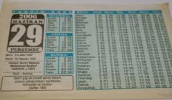 29 Haziran 2006-Orijinal Takvim Yaprağı-Doğum Günü-Söz,Nişan,Nikâh,Düğün ve Önemli Günler Hediyesi-Bizim Anadolu Takvimleri-Ayet-(Saffat: 180)-(Cezayir Devlet Başkanı Muhammed Budiyaf öldürüldü. (1992))-Nuh - Amine-Mutlu Olmak İstiyorsan-Parlayan Kılıç