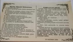 29 Haziran 2006-Orijinal Takvim Yaprağı-Doğum Günü-Söz,Nişan,Nikâh,Düğün ve Önemli Günler Hediyesi-Bizim Anadolu Takvimleri-Ayet-(Saffat: 180)-(Cezayir Devlet Başkanı Muhammed Budiyaf öldürüldü. (1992))-Nuh - Amine-Mutlu Olmak İstiyorsan-Parlayan Kılıç