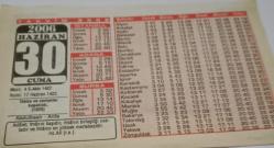 30 Haziran 2006-Orijinal Takvim Yaprağı-Doğum Günü-Söz,Nişan,Nikâh,Düğün ve Önemli Günler Hediyesi-Bizim Anadolu Takvimleri-Ayet-Hz.All (r.a.)-(Tekke ve zaviyeler kapatıldı. (1925))-Abdulbasir - Arife-Adalet ve Tevazu